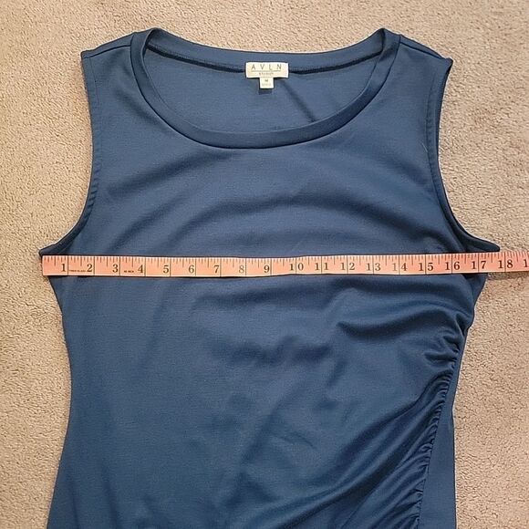 AVLN studio teal side ruched tank dress sz med - Picture 4 of 9